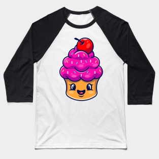 Cute cup cake cartoon character Baseball T-Shirt